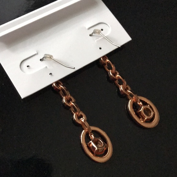 Pink Rhinestone Chainlink Dangle Earrings - Picture 4 of 5